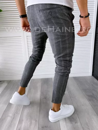 Pantaloni barbati casual regular fit gri B1551 I19